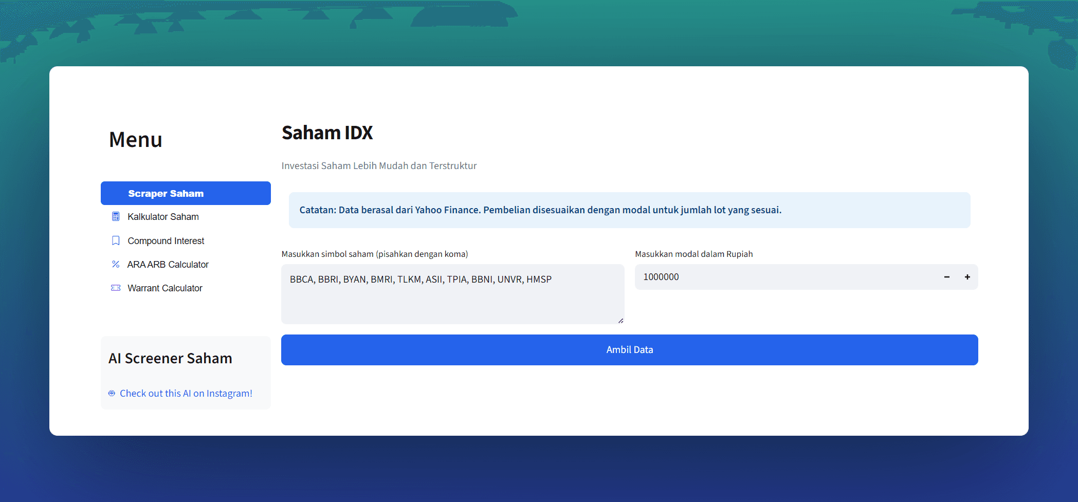 Saham IDX (under development)